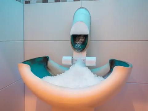 Eisbrunnen in der Sauna