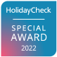 Dank der tollen Gästebewertungen  dürfen wir uns über den HolidayCheck Special Award 2022 freuen!