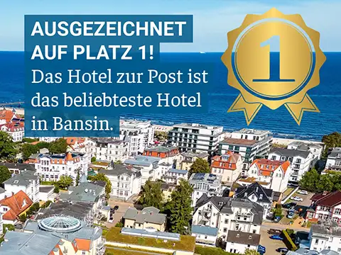 99 % unserer Gäste empfehlen das Hotel zur Post weiter. Laut HolidayCheck belegen wir Platz 1 in Bansin.
