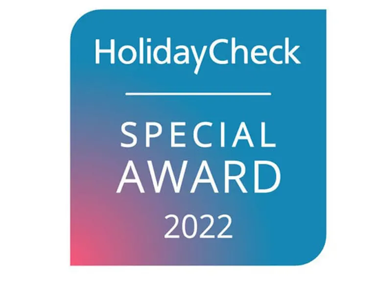 Dank der tollen Gästebewertungen  dürfen wir uns über den HolidayCheck Special Award 2022 freuen!